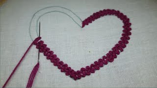 Double Chain Stitch  ||  Love Design Hand Embroidery For Beginners || Easy Hand Work