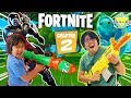 Ryan & Daddy Let's Play FORTNITE CHAPTER 2 ROCKET LAUNCH BATTLE ROYALE DUOS