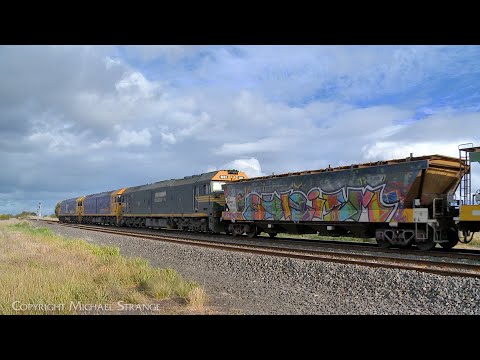 7732V Pacific National Grain Train With VHAF Hoppers (14/10/2023) - PoathTV Australian Railways