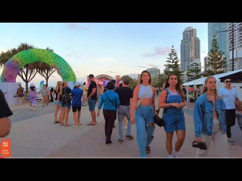 [4k] Surfers Paradise Walk Tour no Springtime Festival 3 de setembro de 2023 | Gold Coast | QLD | Austrália