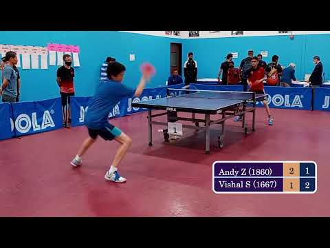 Andy Zhang (1860) vs Vishal Sivakumar (1667) - JOOLA Summer Open at ICC on 5-14-2022