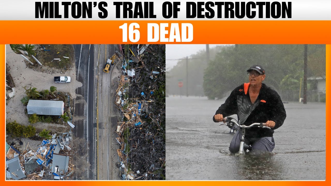 Hurricane Milton leaves a trail of destruction, at least 16 people dead | News9