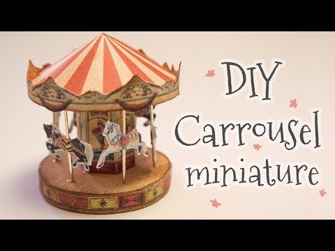 Miniature dollhouse Carousel papercraft (step by step tutorial)