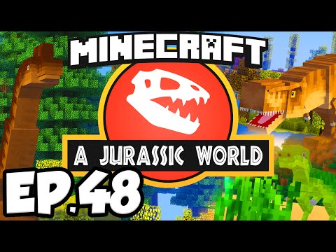Jurassic World: Minecraft Modded Survival Ep.48 - TEST RIDING DINOSAURS!!! (Rexxit Modpack)