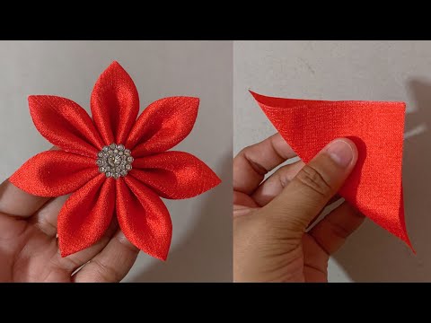 DIY: New Design Fabric Flower Making, in Just 3 minutes | Flower Making How to Make a cloth Flower