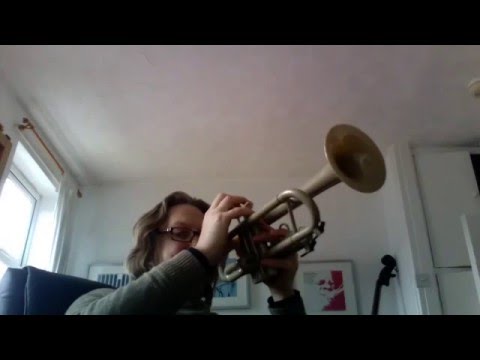 Bryan Corbett tests the Tromba Plastic Trumpet
