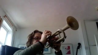 Bryan Corbett tests the Tromba Plastic Trumpet