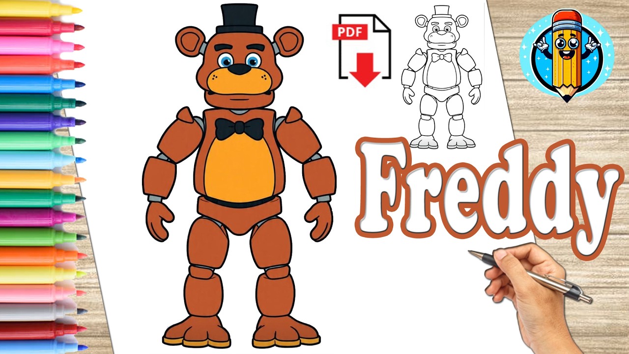 Dibuja y Colorea a FREDDY de FIVE NIGHTS AT FREDDY´s 🧸 | Dibujos para NIÑOS