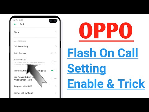 OPPO Phone Flash On Call Setting Enable Trick