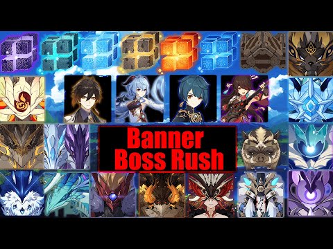 Current Banner [Zhongli/Ganyu, Xingqiu, Beidou And Yanfei] Against All Bosses In The Game