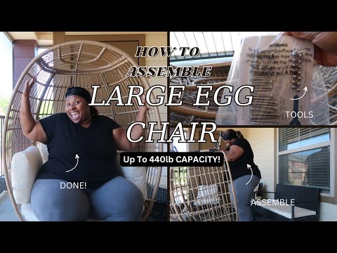 (MY) How To Assemble A Large EGG CHAIR from AMAZON! | Up To 440lbs CAPACITY!! | I Love My Egg Chair!