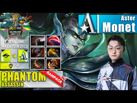 [2X RAMPAGE] ASTER vs SECRET | MONET BROKEN 7.32 PA CARRY | ESL ONE MALAYSIA 2022 Dota 2 Highlights