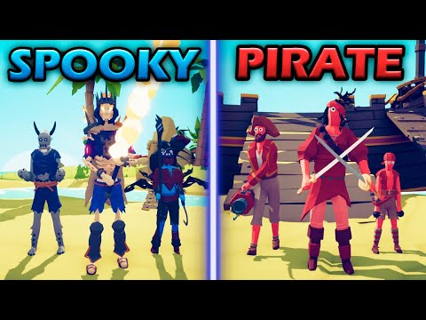 PIRATE TEAM vs SPOOKY TEAM - Totally Accurate Battle Simulator | TABS