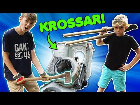 KROSSAR TVÄTTMASKIN! (yxa, slägga, hammare, såg...) | Crash Brothers