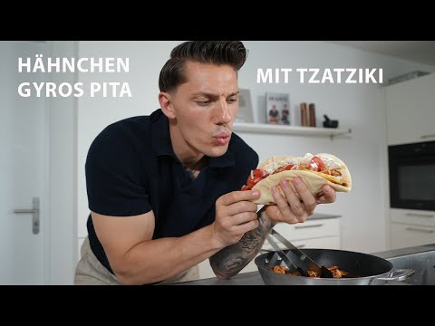 Hähnchen Gyros Pita mit Tzatziki