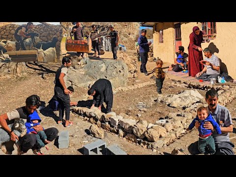 Building a Hut, Cooking Rice & Kebabs for Lunch, and Dyeing Hair With Mahmoud & Azam