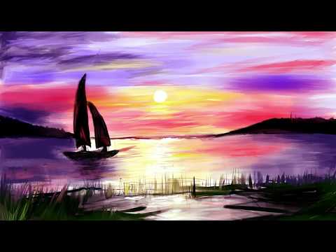 Photoshop Speed Art landscape Sunset Painting digital Basic 2018