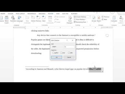Editing a Citation in the Footnote