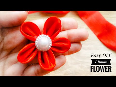 Amazing Ribbon Flower Work|Hand Embroidery Designs|Easy DIY Ribbon Flowers| Quicky Crafts