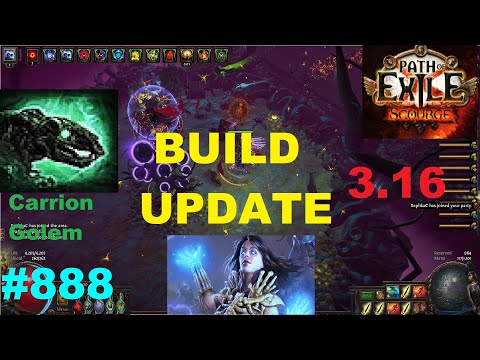 [PATH OF EXILE 3.16] CARRION GOLEM NECROMANCER - BUILD UPDATE - AURAS SPECTRES WANDS AVOID - 888