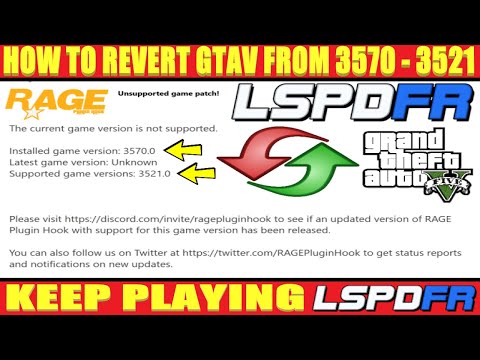 How To Revert GTA 5 LSPDFR | V3570 To V3521 | GTA 5 | Outdated