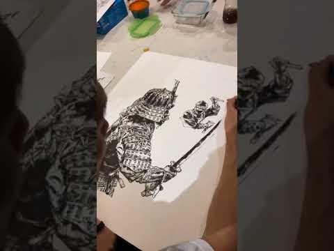 Kim Jung Gi Samurai vs Ninja commission Part 1