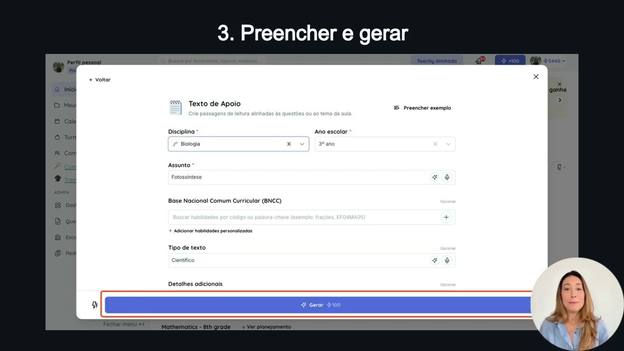 Thumbnail do tutorial em vídeo da Teachy