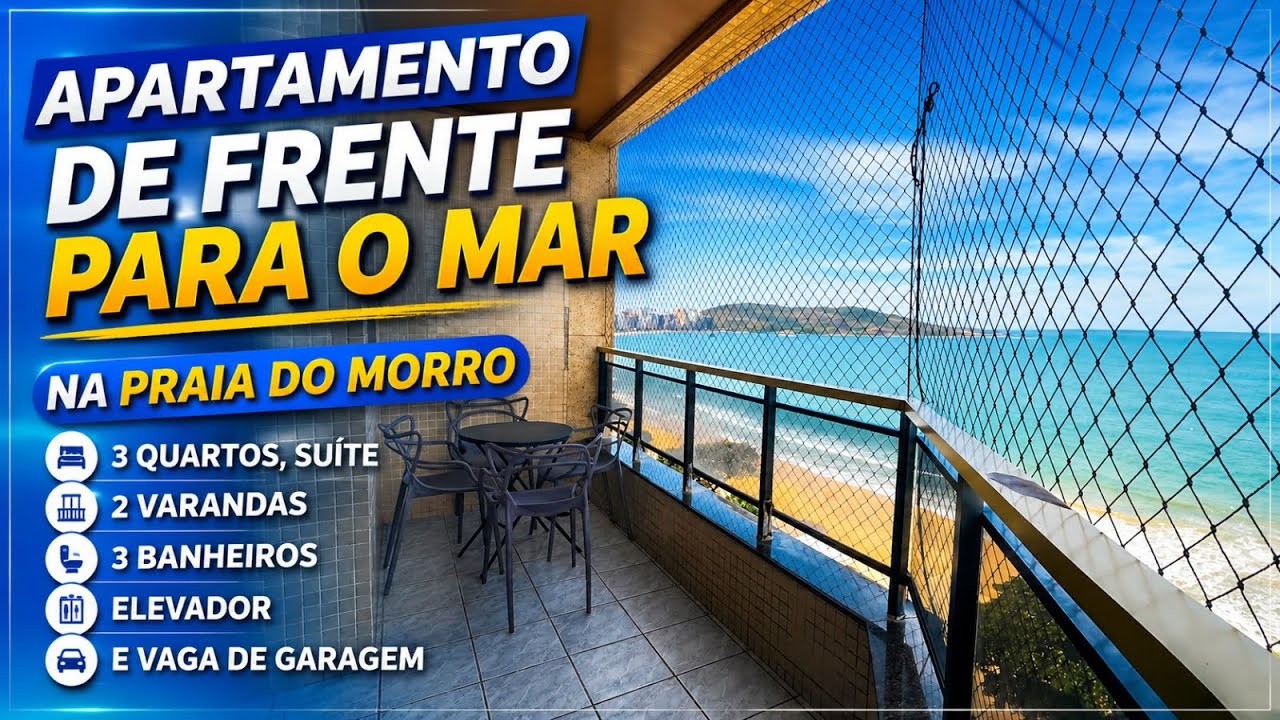 Frente para o mar, mobiliado 4 dormitórios e suíte na Beira Mar