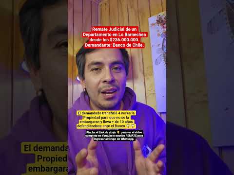 Remate Judicial de un Departamento en Lo Barnechea desde lls $236.000.000