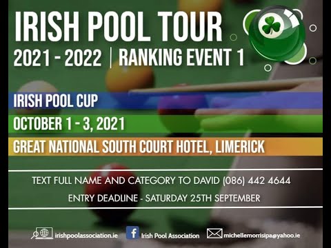 Irish Pool Cup 2021 - Saturday Evening