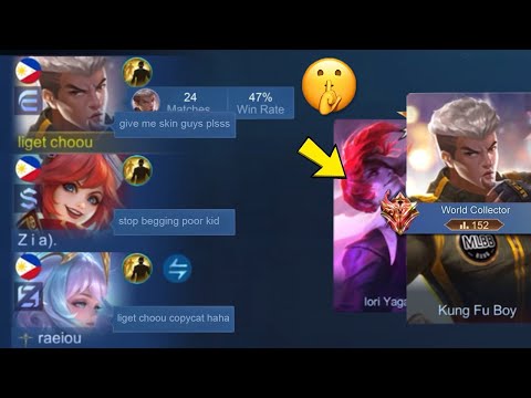 NO SKIN "KID" PRANK BUT WORLD COLLECTOR IN RANKED GONE RIGHT!! (THEY GOT HUMBLED) - MLBB