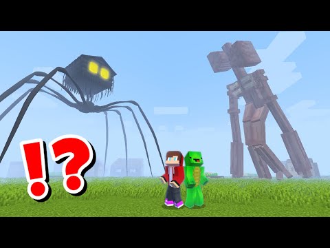 JJ and Mikey in SIREN HEAD vs HOUSE HEAD CHALLENGE in Minecraft / Maizen Minecraft