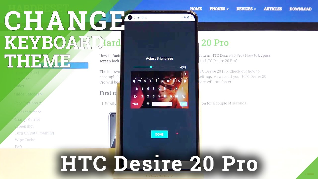 How to Personalize Keyboard in HTC Desire 20 Pro - Customize Keyboard Theme with Picture