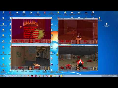 Four versions of Doom MS DOS  - DOSBox 0.74-3