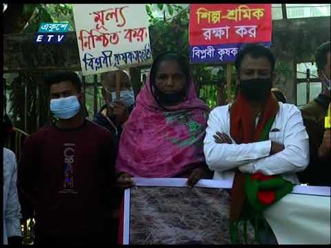 পাট ও চিনি শিল্প রক্ষা করতে মানববন্ধন করেছে বিপ্লবী কৃষক সংহতি