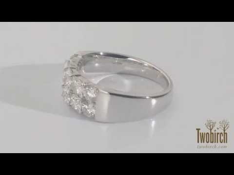 1 Carat Ten Stone Double Row Shared Prong Wedding Band - TwoBirch - TB-WR-0228-WG-L