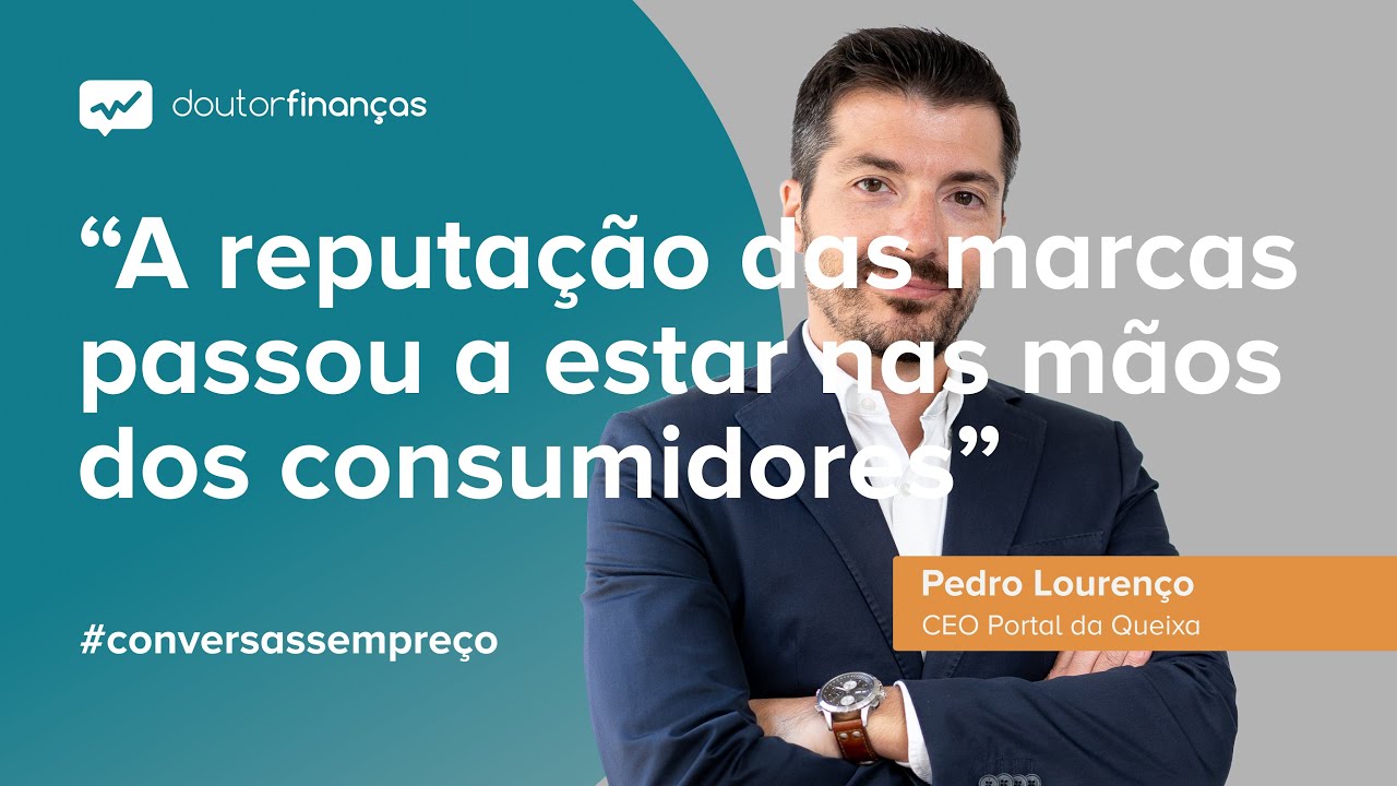 Imagem de um pc portátilonde se vê o programa Conversas sem Preço com a entrevista a Pedro Lourenço, CEO do Portal da Queixa