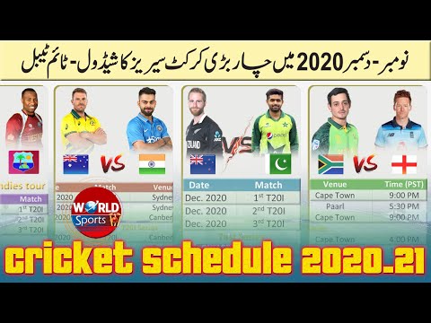 All upcoming Top cricket series schedule | Cricket schedule 2020-21