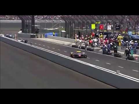 First full course caution at the Indy500