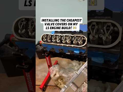 INSTALLING THE CHEAPEST VALVE COVERS ON MY LS ENGINE BUILD! #SHORTS