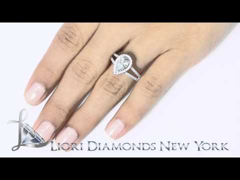 FD-SOLD-049 - 2.26 Carat Fancy Blue Pear Shape Diamond Engagement Ring 14k White Gold