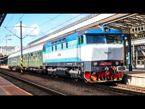 Czech Class 749 “Bardotka” at Praha hlavní nádraží 🇨🇿 | Diesel Passenger Train