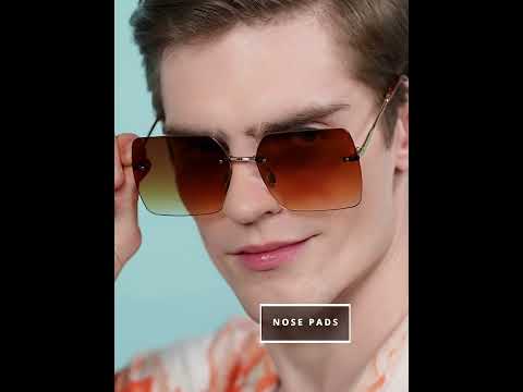 Buy AISLIN Butterfly, Retro Square Sunglasses Brown For Men