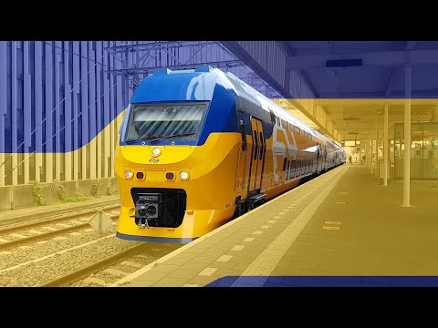 Nieuwe NS flow-VIRMm2 9528 vertrekt van Leiden Centraal