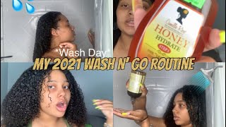 MY 2021 WASH N GO ROUTINE | EASY NATURAL HAIR *SATISFYING*