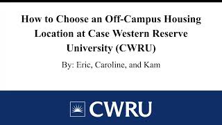 How to find Off-Campus Housing for CWRU | ENGL217A/WRIT210