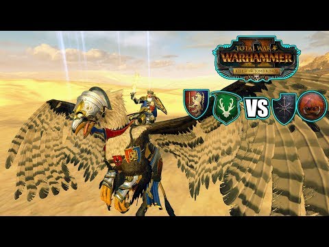 PolishWives Club(2v2 w/Turin) Bretonnia,Wood Elves vs Chaos,Greenskins - Warhammer II Battlecast #70
