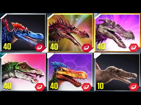ALL SPINOSAURUS HYBRIDS - Jurassic World The Game