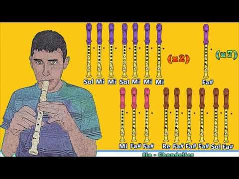 Sia - Chandelier on Recorder (NOTES)