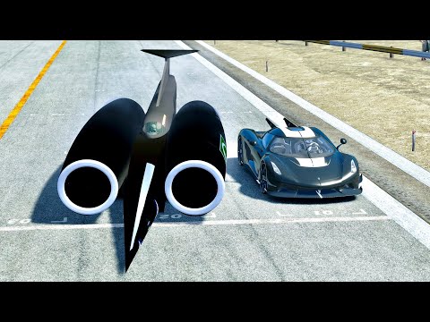 Koenigsegg Jesko Absolut vs Thrust SSC at Nardo Speed Ring
